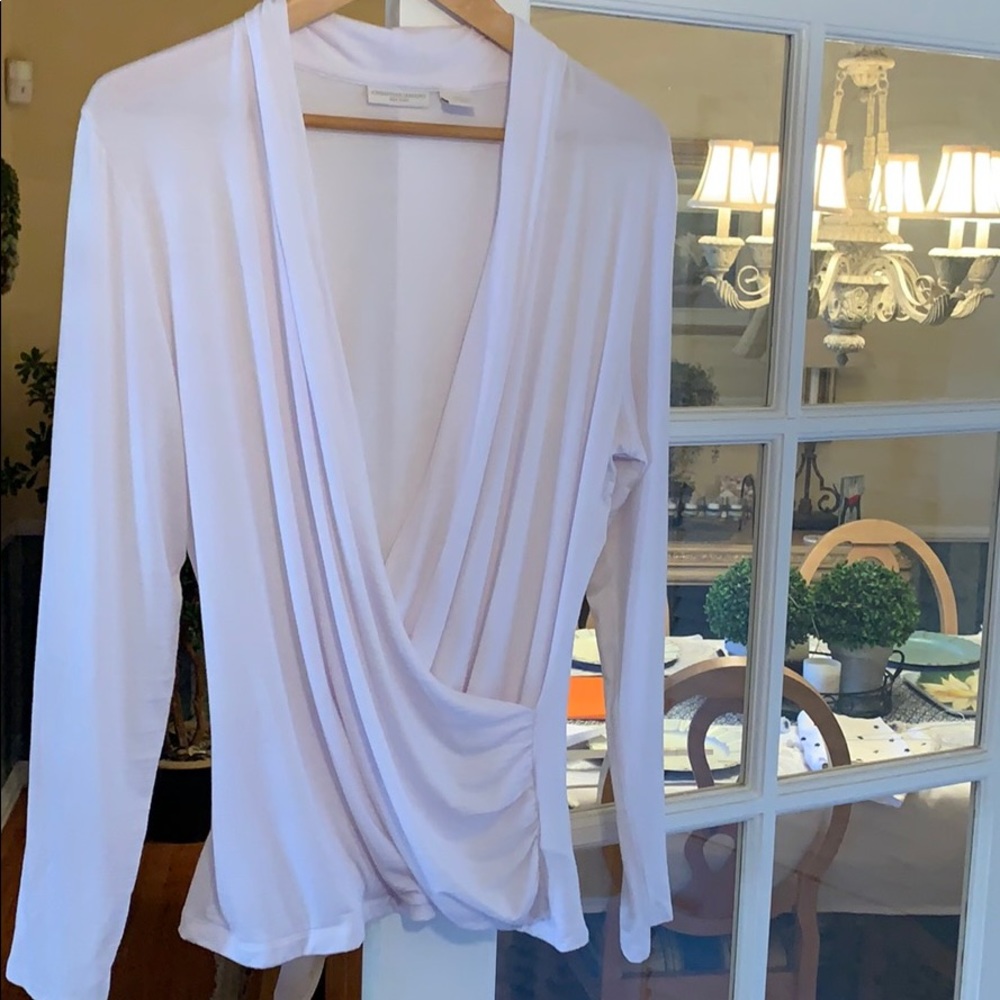 Christian Siriano white wrap tunic